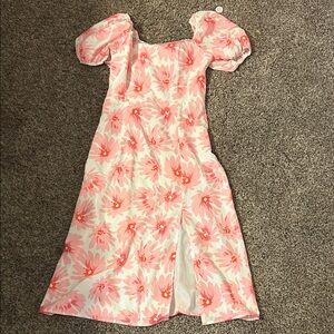 Amazon Blush Pink Floral Midi Dress